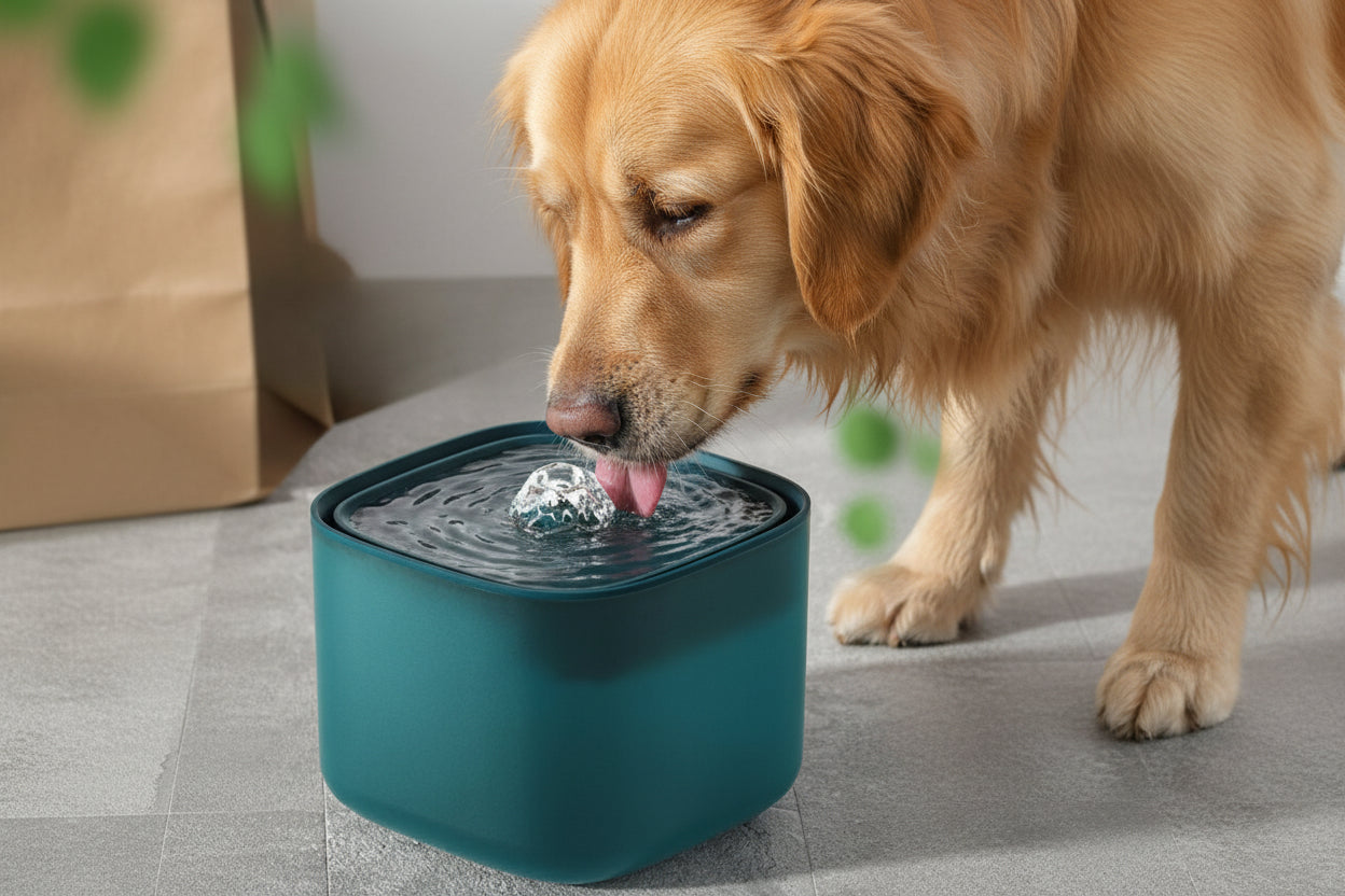 Filtered cat and dog water fountain