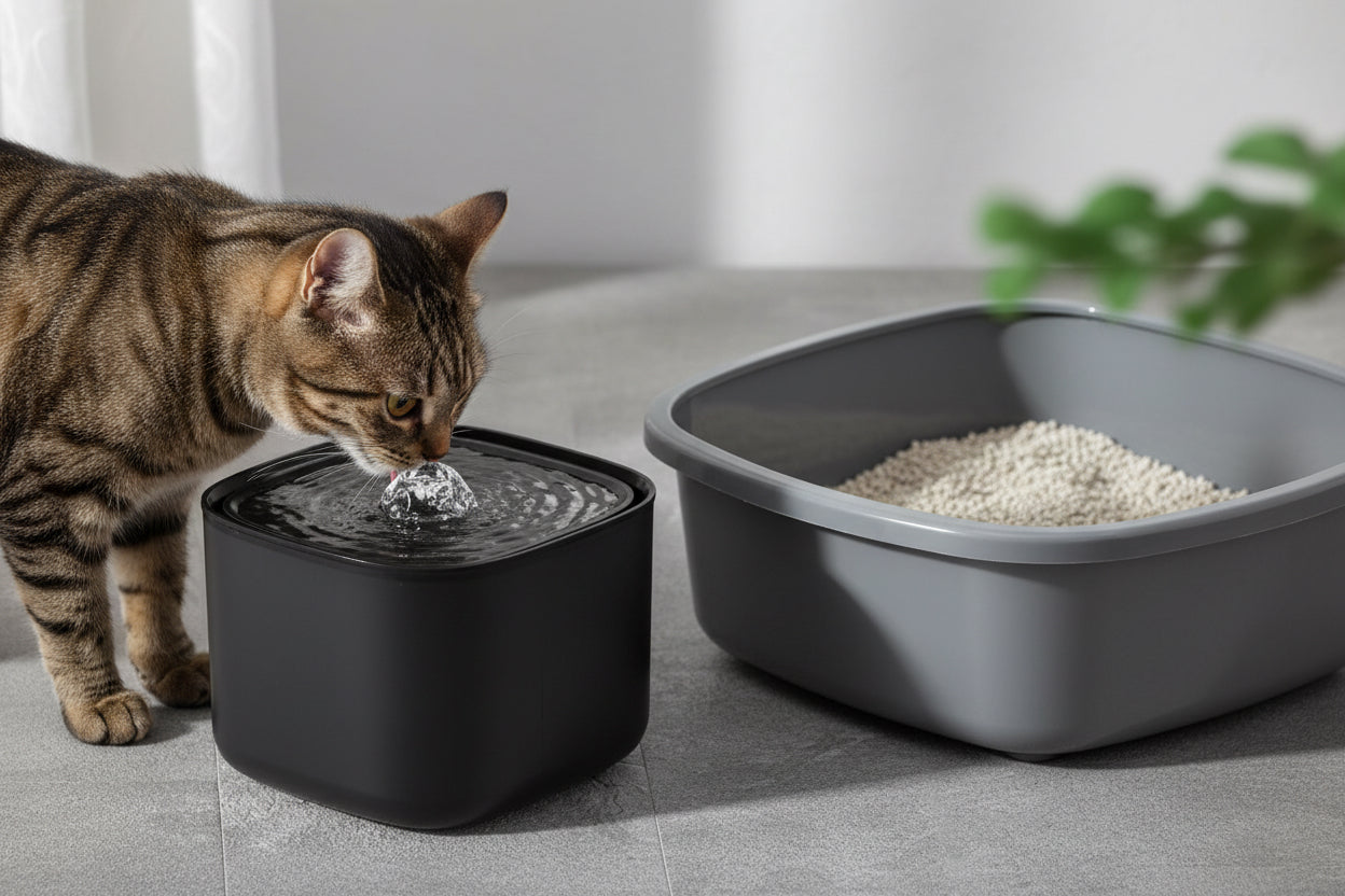 Filtered cat and dog water fountain